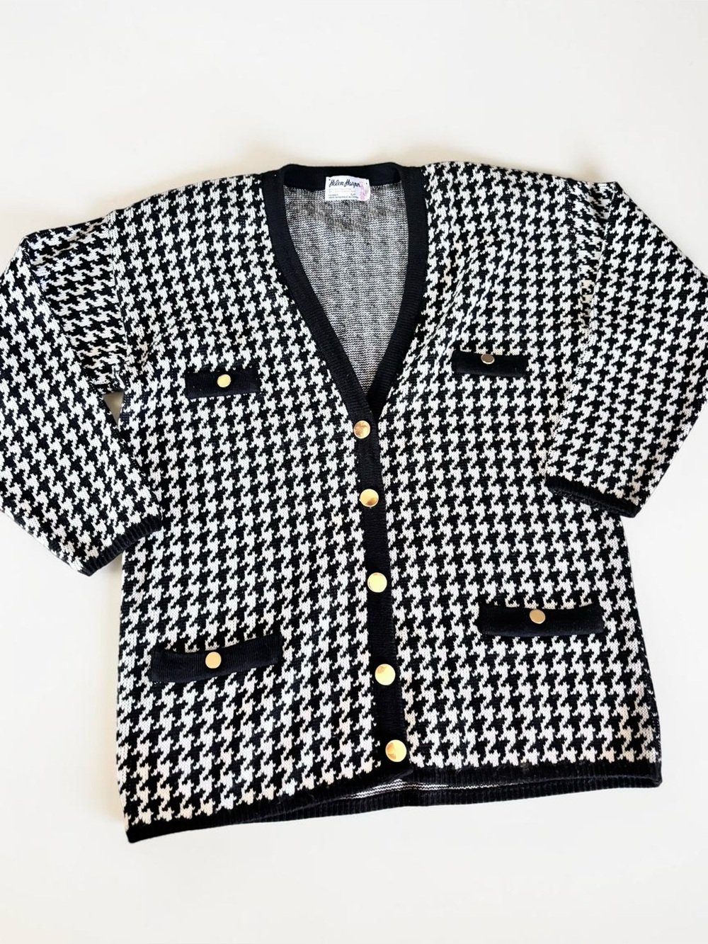 Helen Harper Houndstooth Cardigan Sweater Canada Small